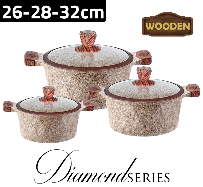 Zio Cookware Granit Line Wooden Z-8170-32