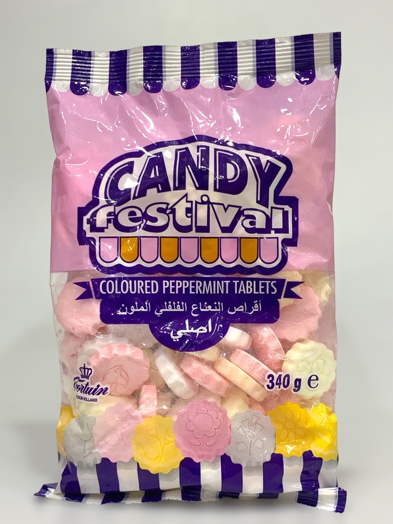 Candy Festival Coloured Peppermint Tablets 340g