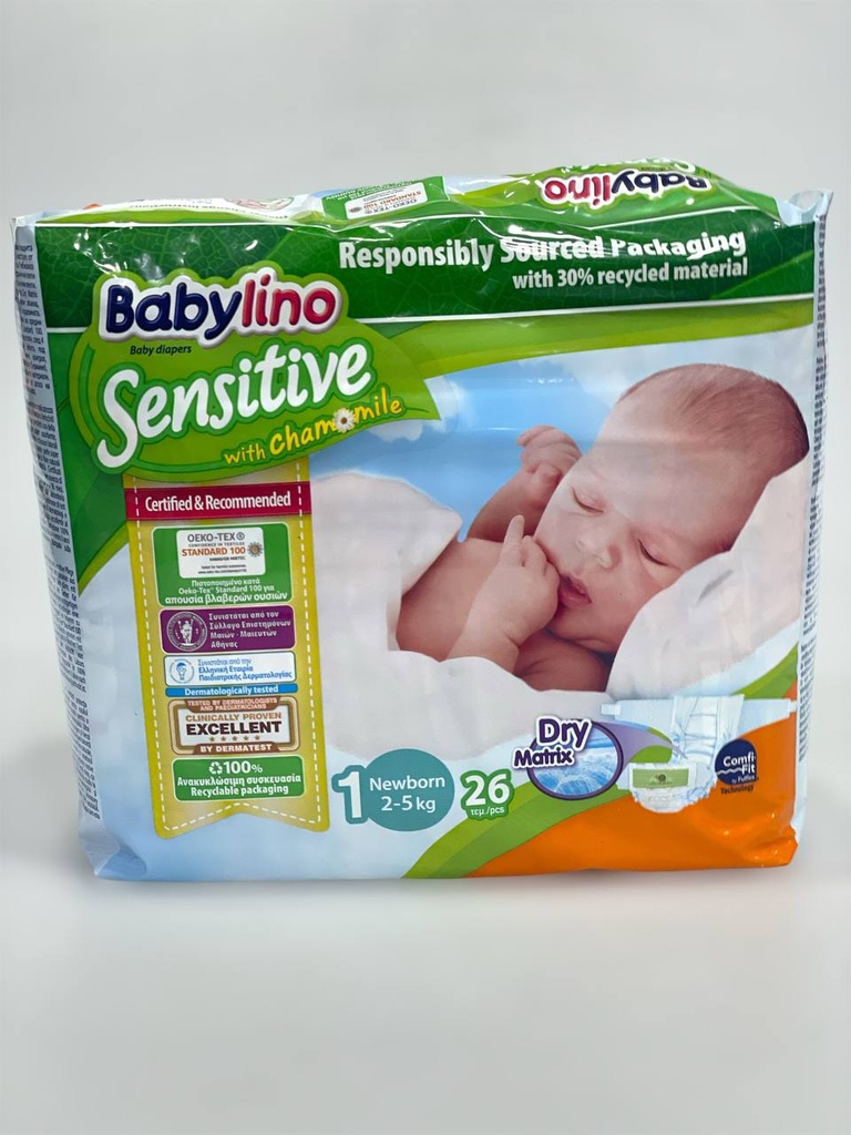 Babylino Sensitive Diapers No.1 -  26Pcs