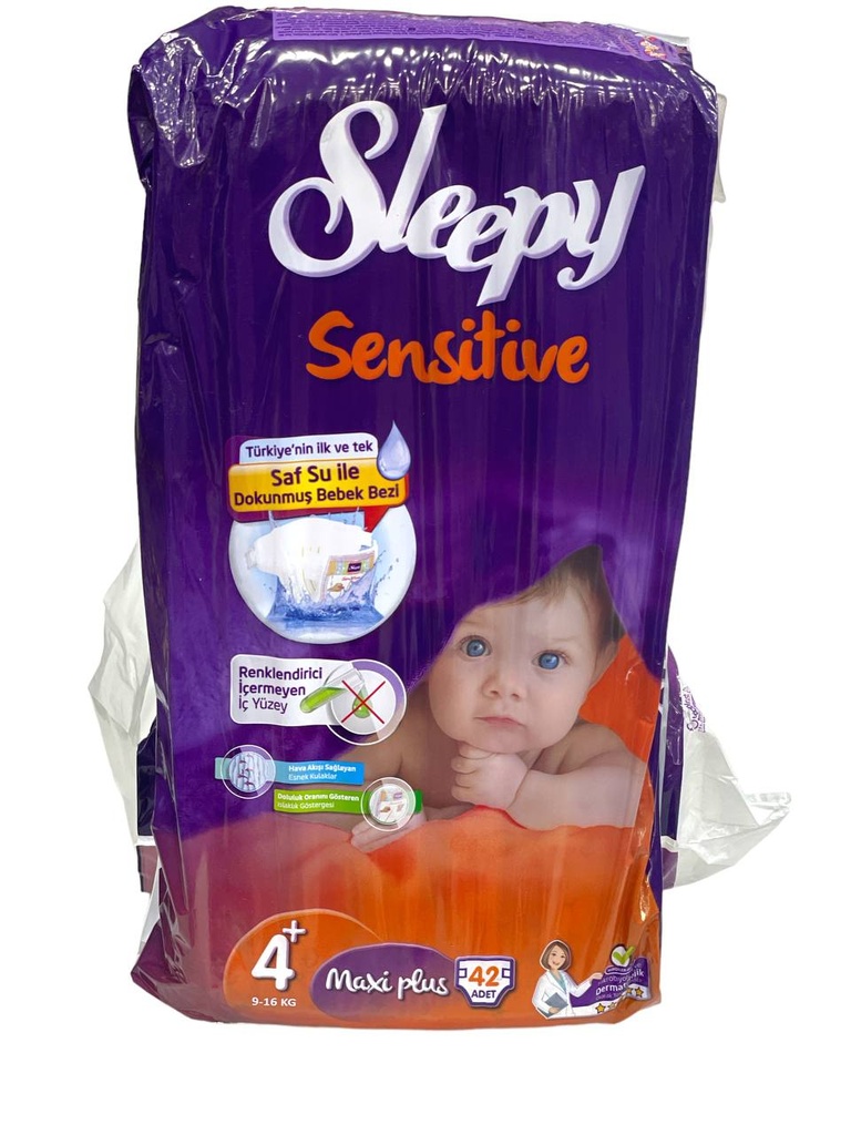 Sleepy Sensitive Diapers No.4+ - 42Pcs