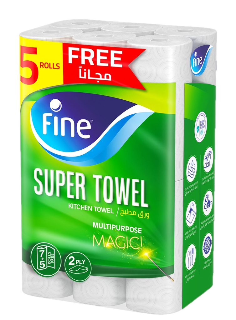 Fine Kitchen Wipes 12 Rolls