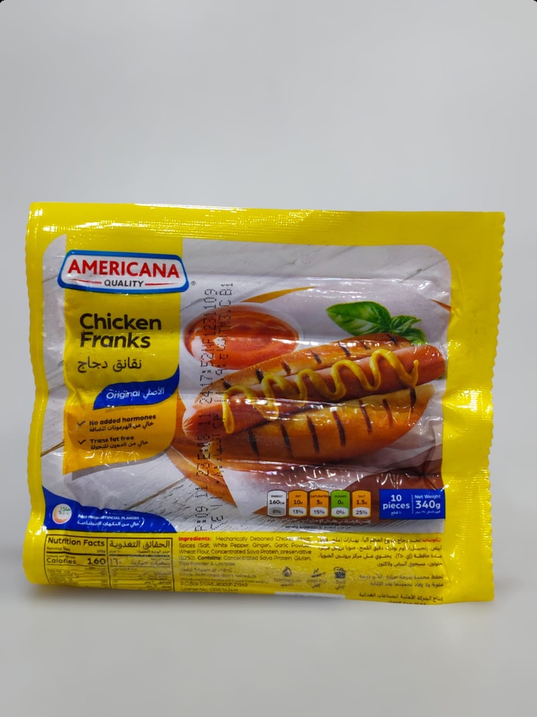 Americana Chicken Franks 10Pcs 340g