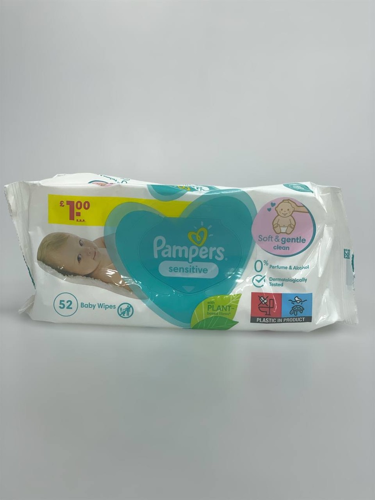 Pampers Perfume Free Wet Wipes 52Pcs