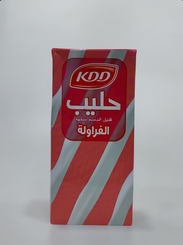 كي دي دي حليب الفراولة قليل الدسم 1 لتر