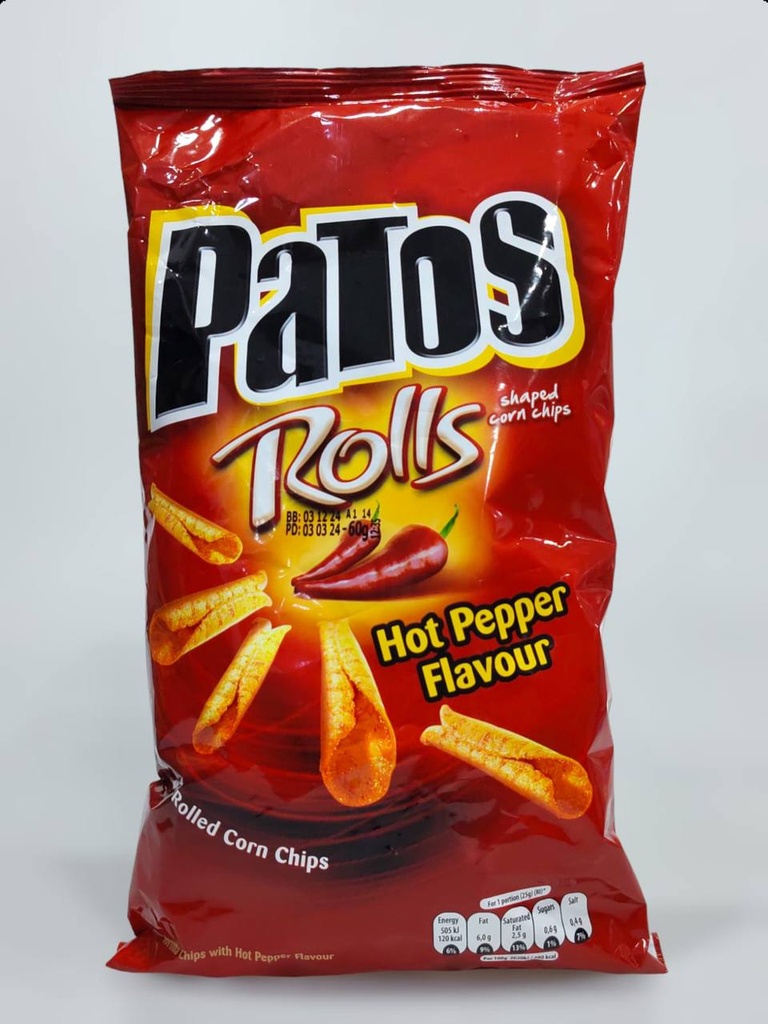 Patos Rolls Chips Hot Pepper 60g