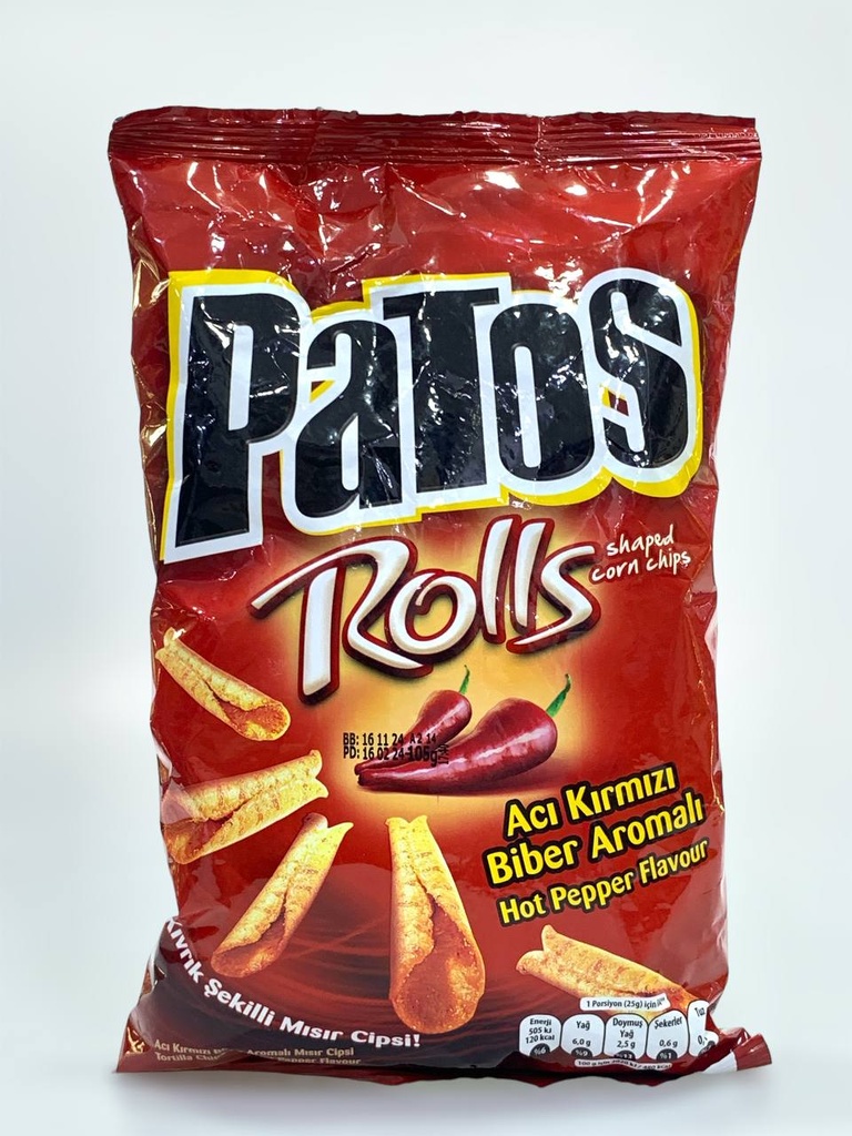 Patos Rolls Chips Hot Pepper 105g