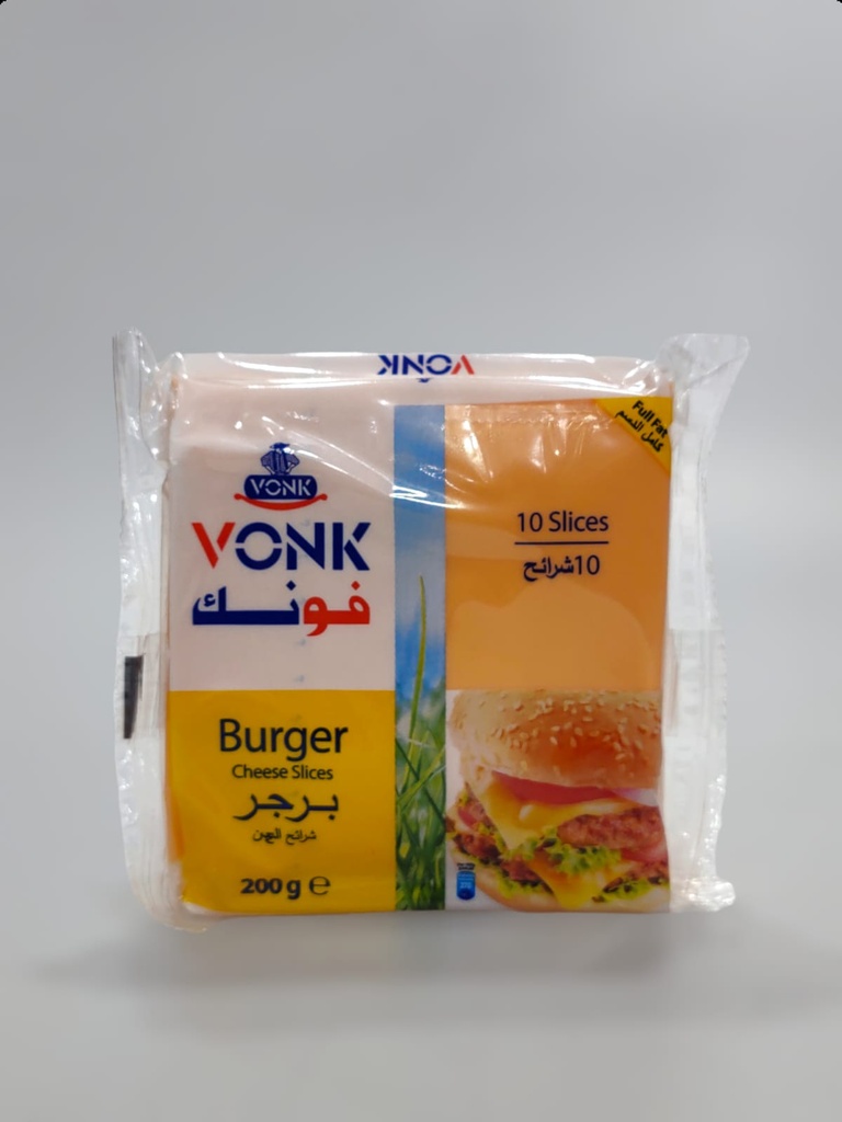 Vonk Burger Cheese Slices Full Fat 10Pcs 200g