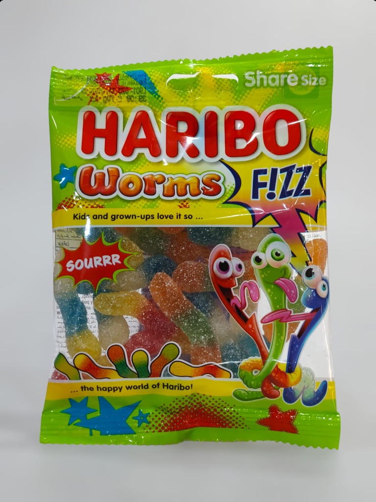 Haribo Worms Fizz Sourrr Share Size 80g