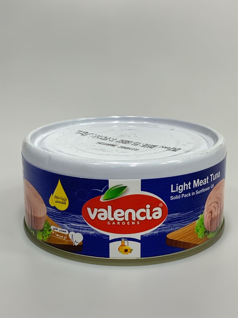 Valencia Light Meat Tuna Solid Pack Sunflower Oil 160g