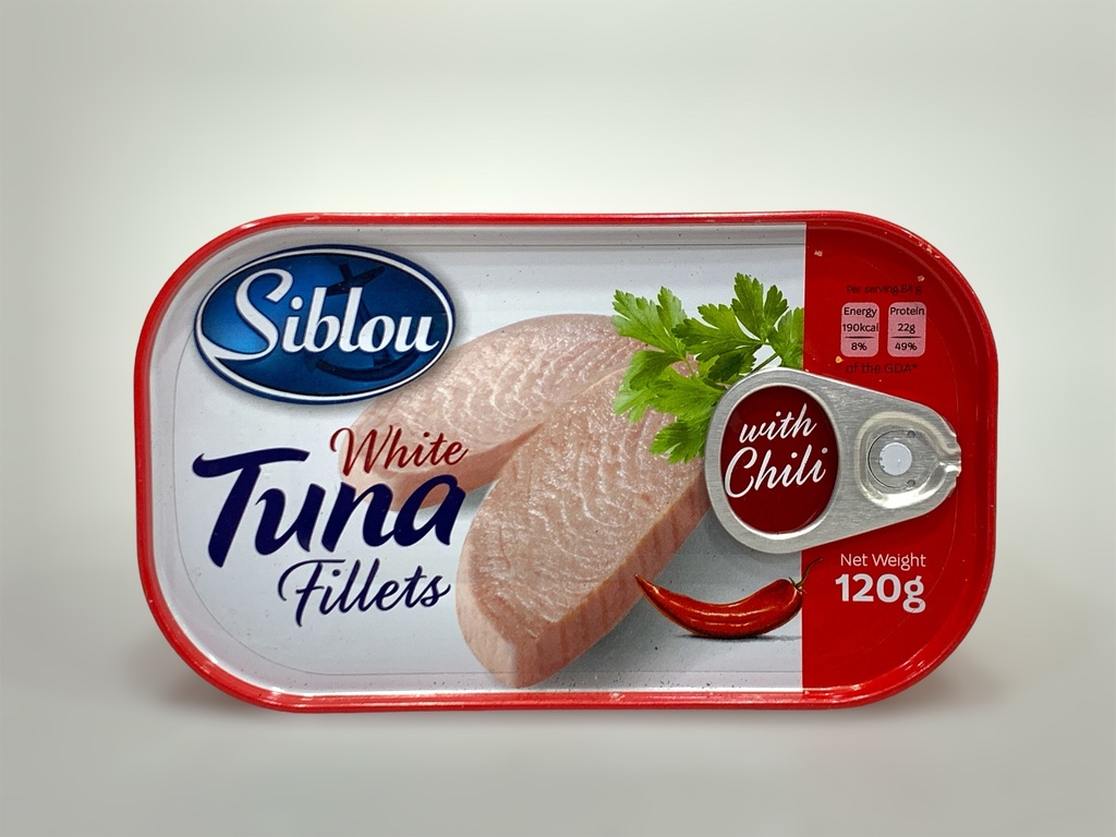 Siblou White Tuna Fillets With Chili 120g