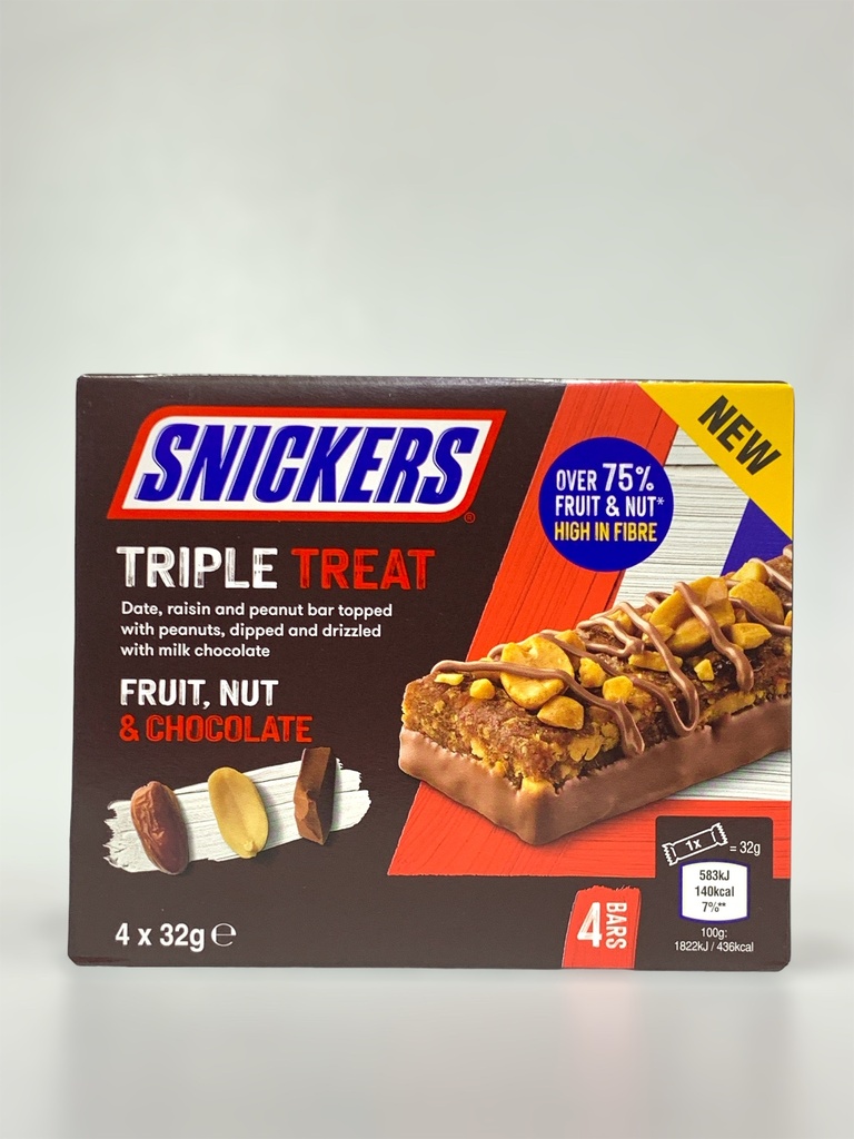 Snickers Triple Treat Fruit And Nut And Chocolate 4*32g