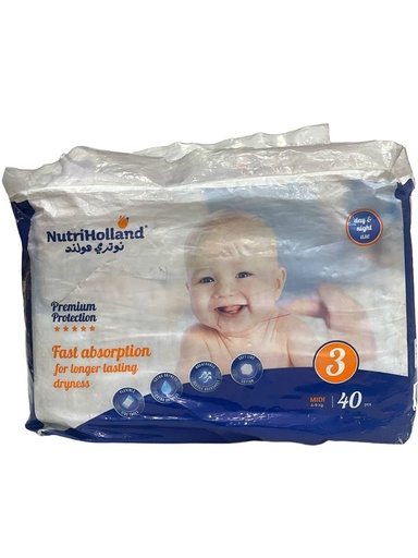 NutriHolland Diapers No.3 - 40Pcs