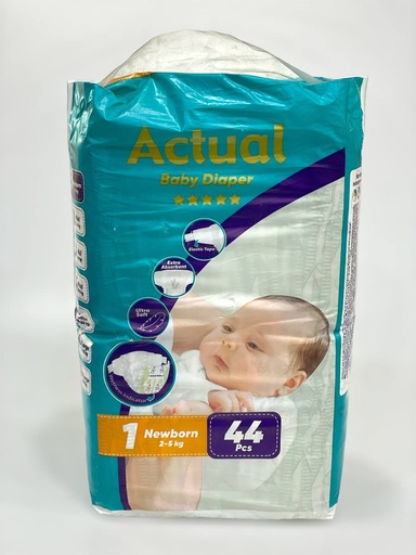 Actual Baby Diaper No.1 - 44Pcs