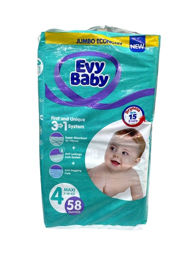 Evy Baby Diapers No.4 - 58Pcs