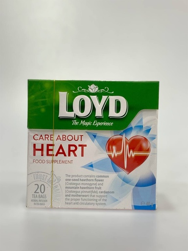 Loyd Tea Care About Heart Food Supplement 20 Tea Bags