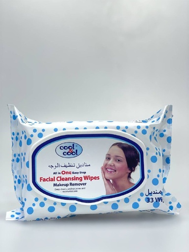 Cool&Cool Facial Cleansing Wipes 33Pcs