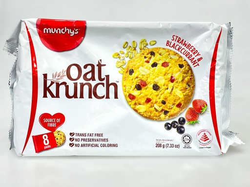 Munchy's Oat Krunch Strawberry And Blackcurrant 8packs 208g