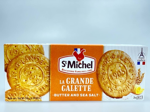 St Michel La Grande Galette Butter And Sea Salt 3*3 150g